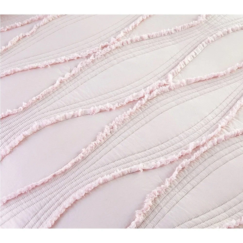 Pottery Barn Kids Wave Recycled ~Euro Pillow Cover ~Blush Pink